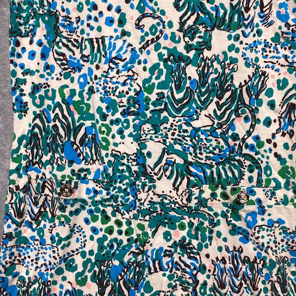 Lilly Pulitzer Dress Women's M 100% Pima Cotton Mini Shift Safari Resort Wedding - Picture 3 of 10